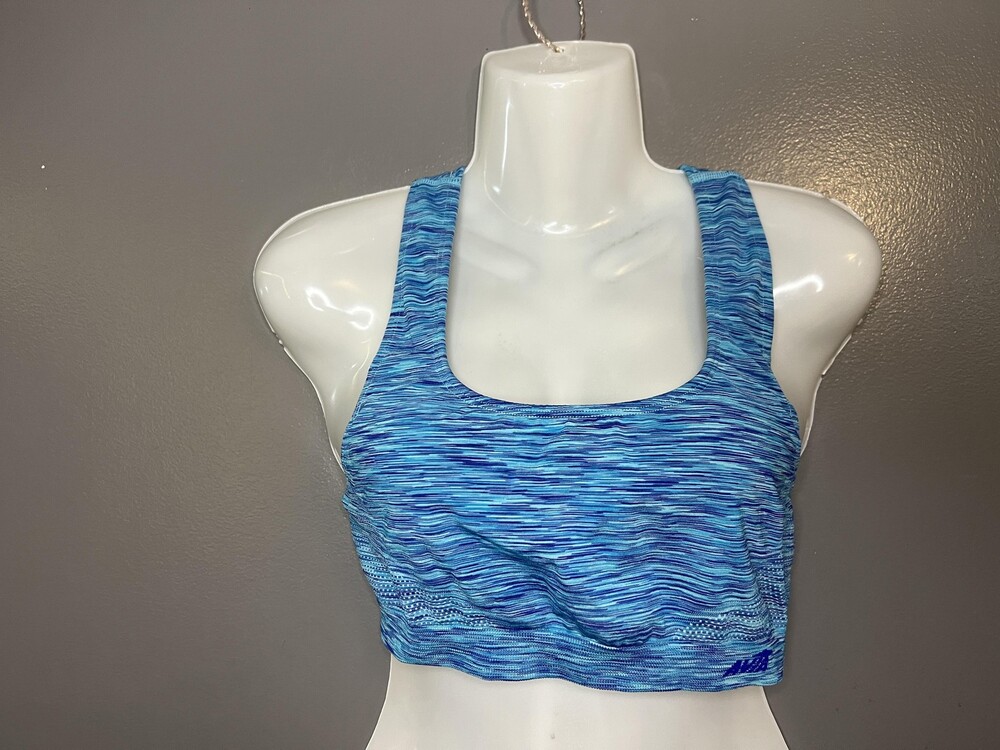 Avia Sports Bra Womens Large Blue Racerback Seamless Ventilated Stretch